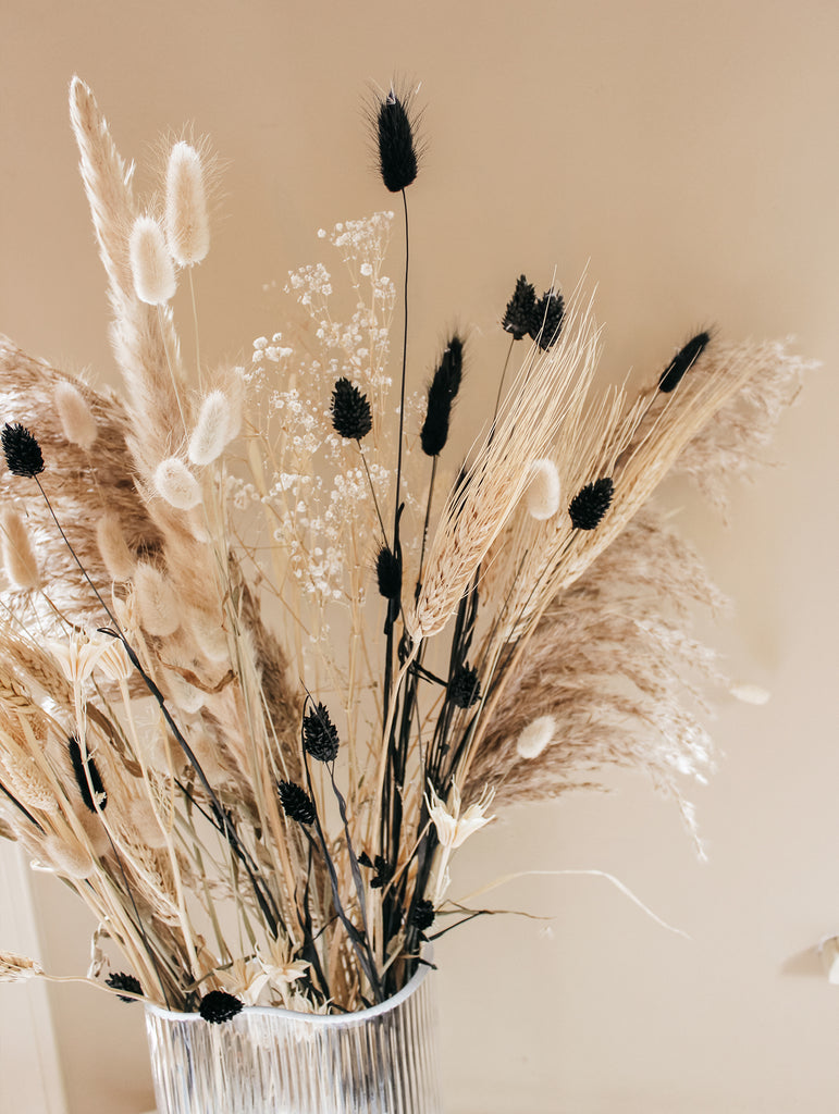 Droogbloemen boeket naturel zwart Droogboeket Neutrals by night - Droogboeketten