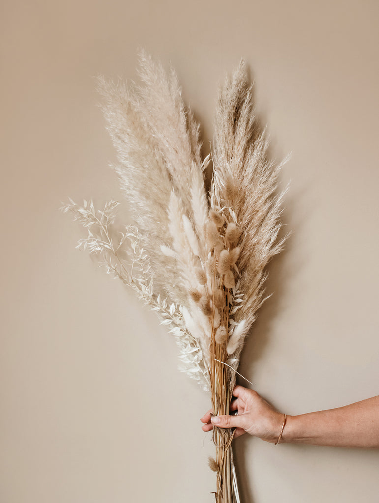 Droogbloemen boeket pampas pluimen naturel