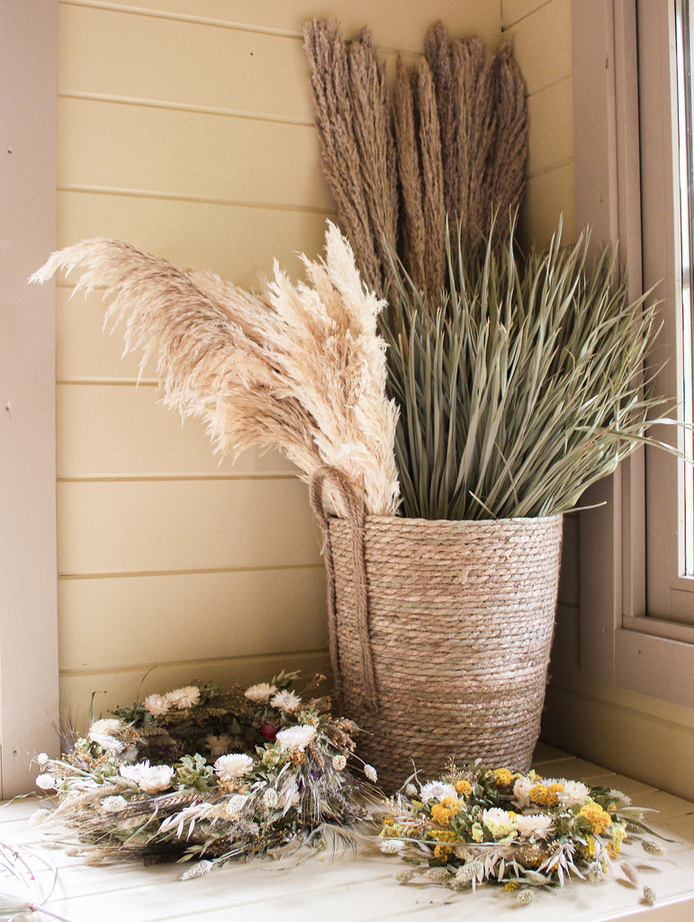 Gedroogde bloemenkrans Angel white - Droogbloemen kransen - Flowers to stay