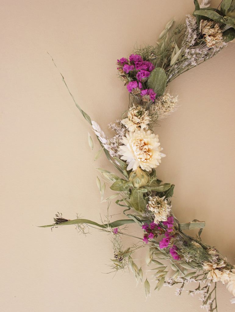 Gedroogde bloemenkrans Midsummer Purple - Droogbloemen kransen - Flowers to stay