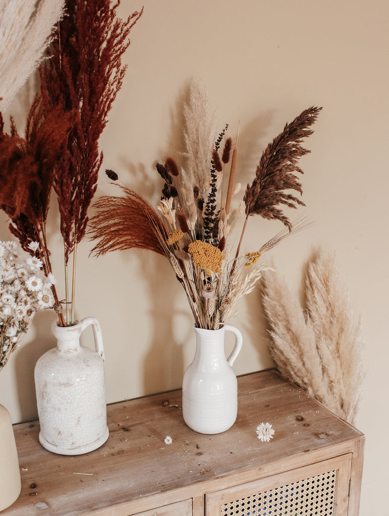 Droogboeket pampas pluimen bruin