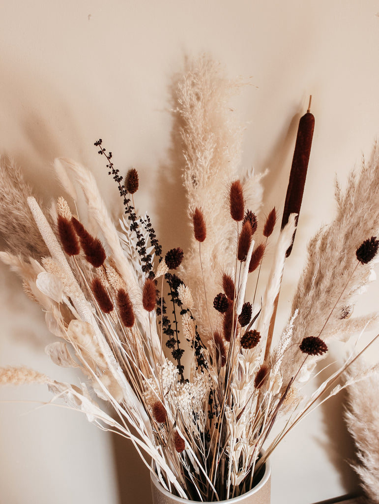 Droogbloemen boeket groot naturel  