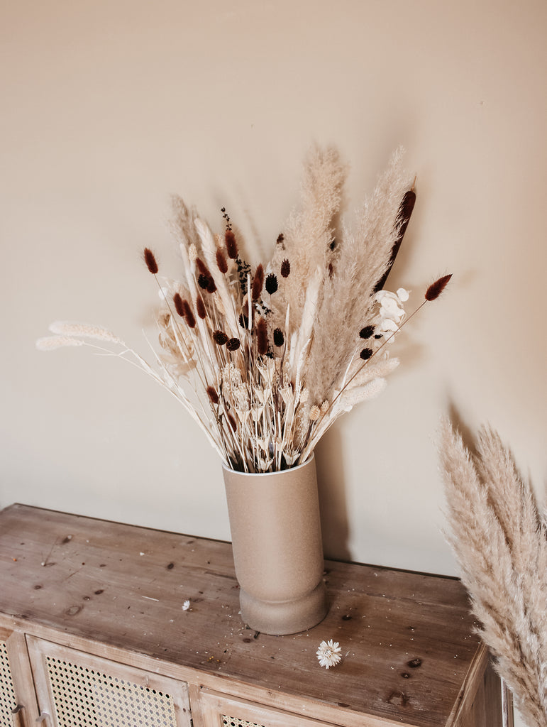 Droogbloemen boeket groot naturel pluimen