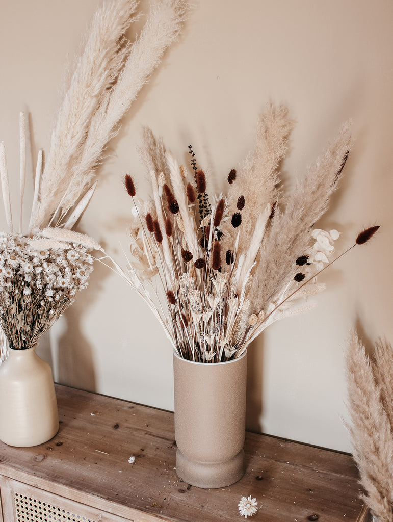 Droogbloemen boeket groot naturel pluimen